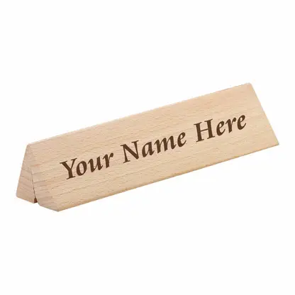  Wooden Desktop Name Plate (Custom Engraving)