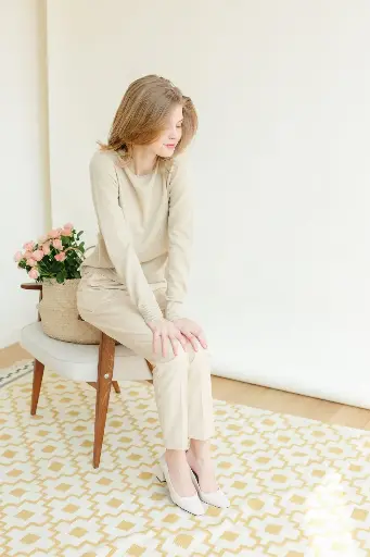 Cotton Lounge Set – Soft Sand 2-Piece
