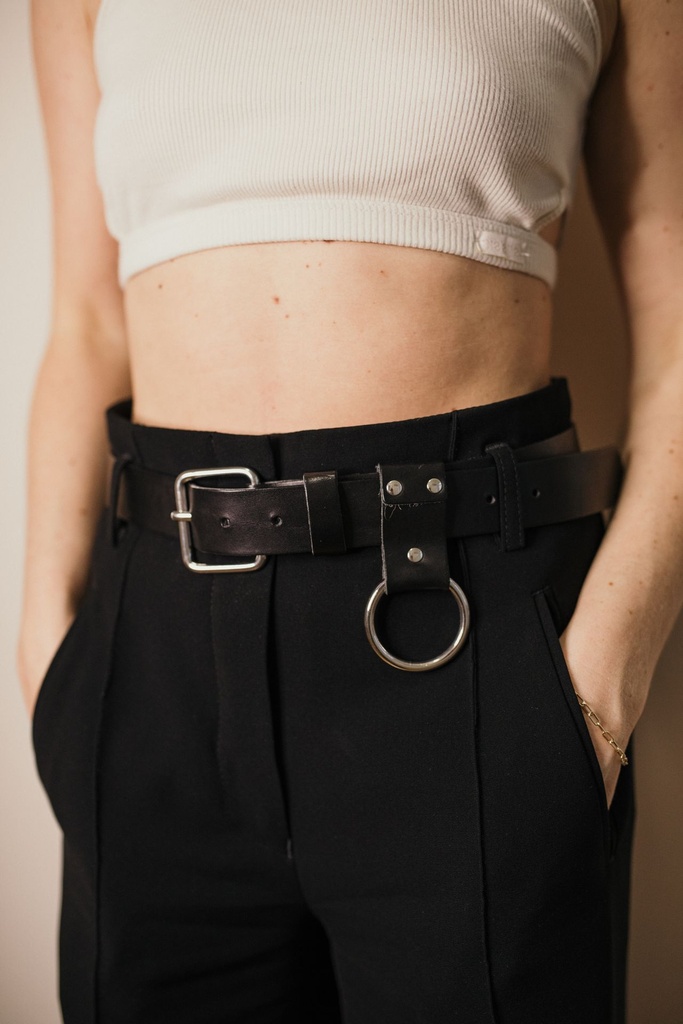 Faux Leather Waist Belt – Matte Black