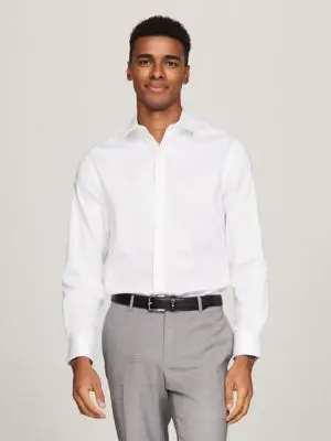 Slim Fit White Dress Shirt 