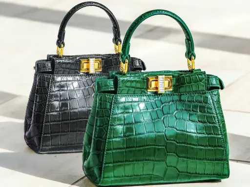 Crocodile-Embossed Handbag