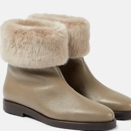 人造毛皮襯裡靴子